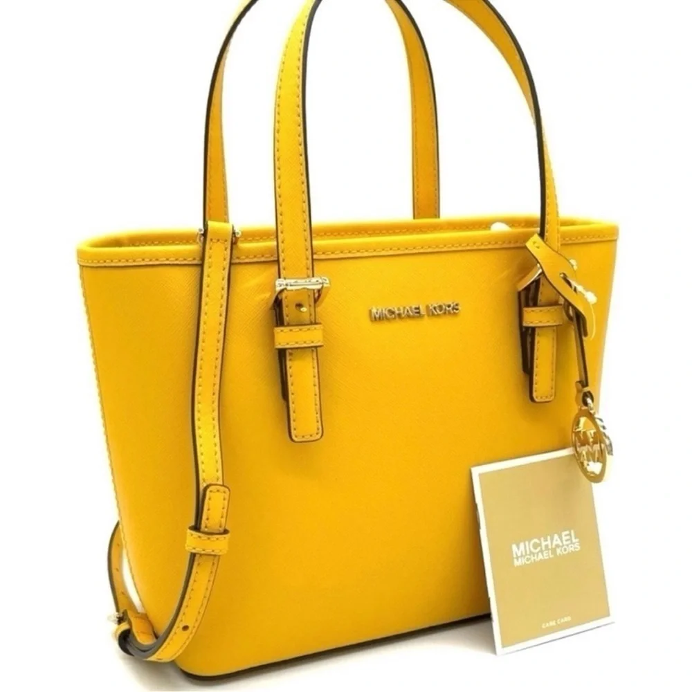 Michael Kors Xsmall Top Zip Tote Crossbody Bag Jasmine Yellow